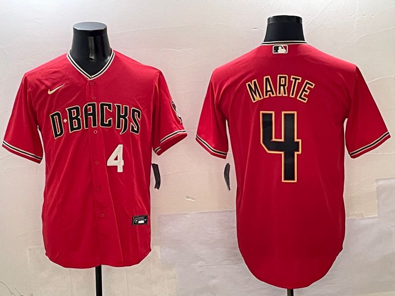 Men Arizona Diamondback #4 Marte Red Game 2025 Nike MLB Jersey style 5